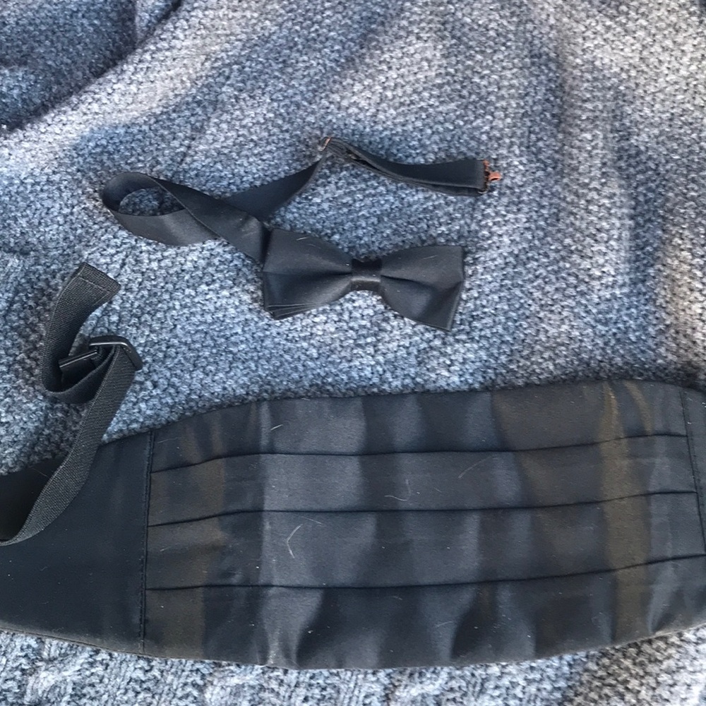 Black Cummerbund and Bow Tie